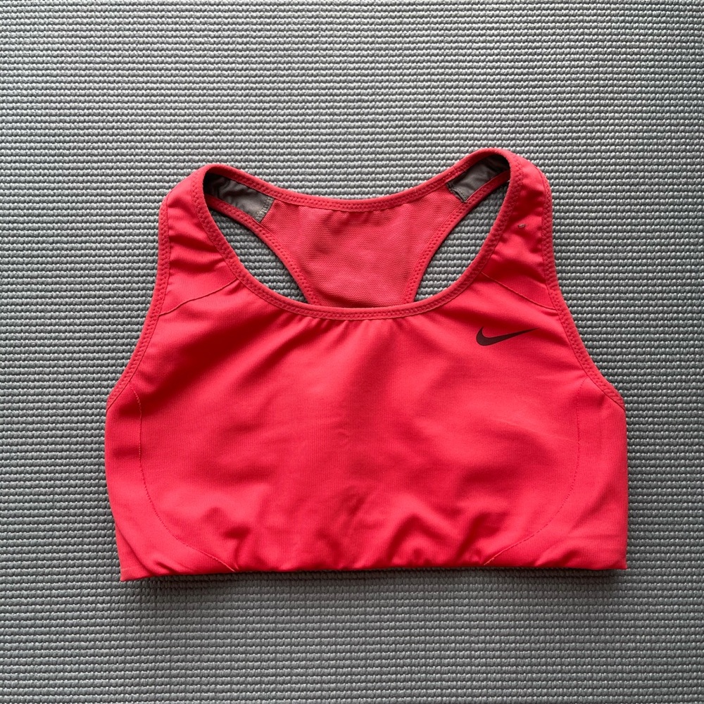 Neon Coral Pink Nike Dri-Fit Sports Bra